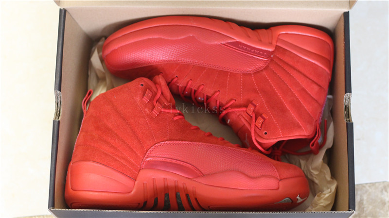 Authentic Air Jordan 12 Premium Red Suede